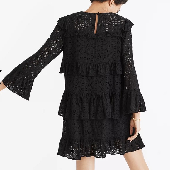 Madewell Eyelet Waterlily Ruffle Dress black size 0. - Picture 2 of 8